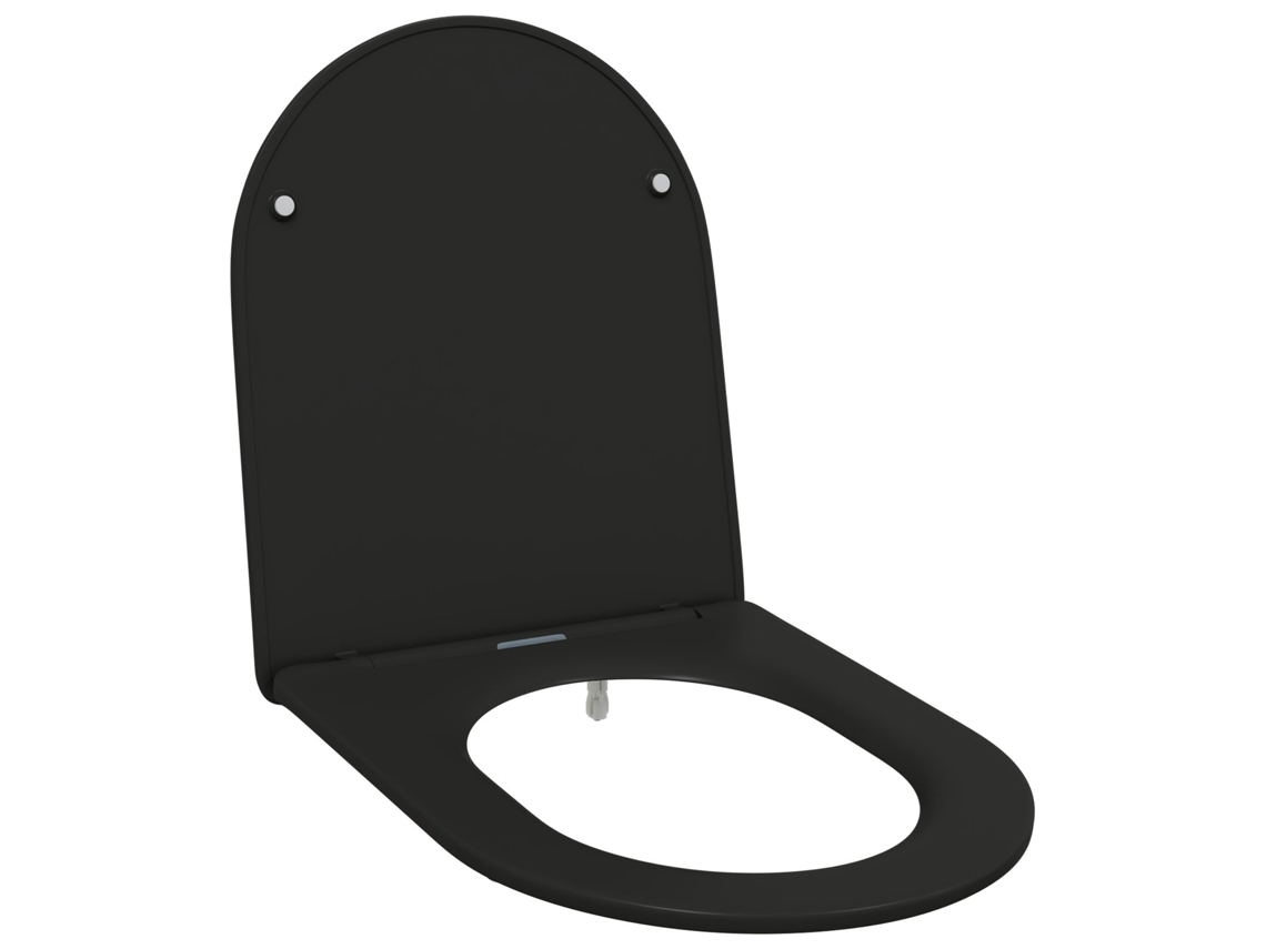 Conjunto 1 Assento De Vaso Sanitário Vidaxl Preto Polipropileno (47 X 36 X 3,4 Cm)