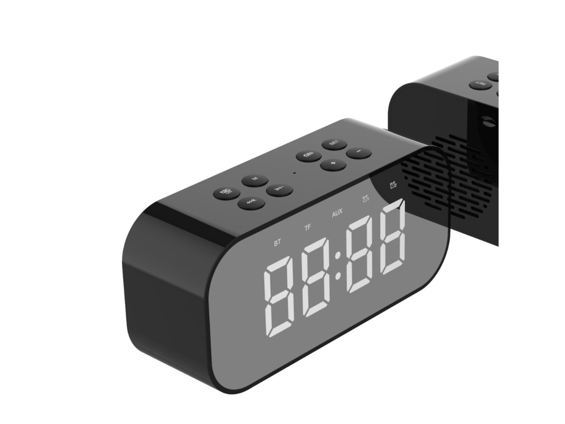 Relógio Despertador Com Alto Falante Bluetooth Mini Espelho Comércio Exterior Novo Produto Cartão De Transmissão Alto Falante Bluetooth SUNNY SPACES