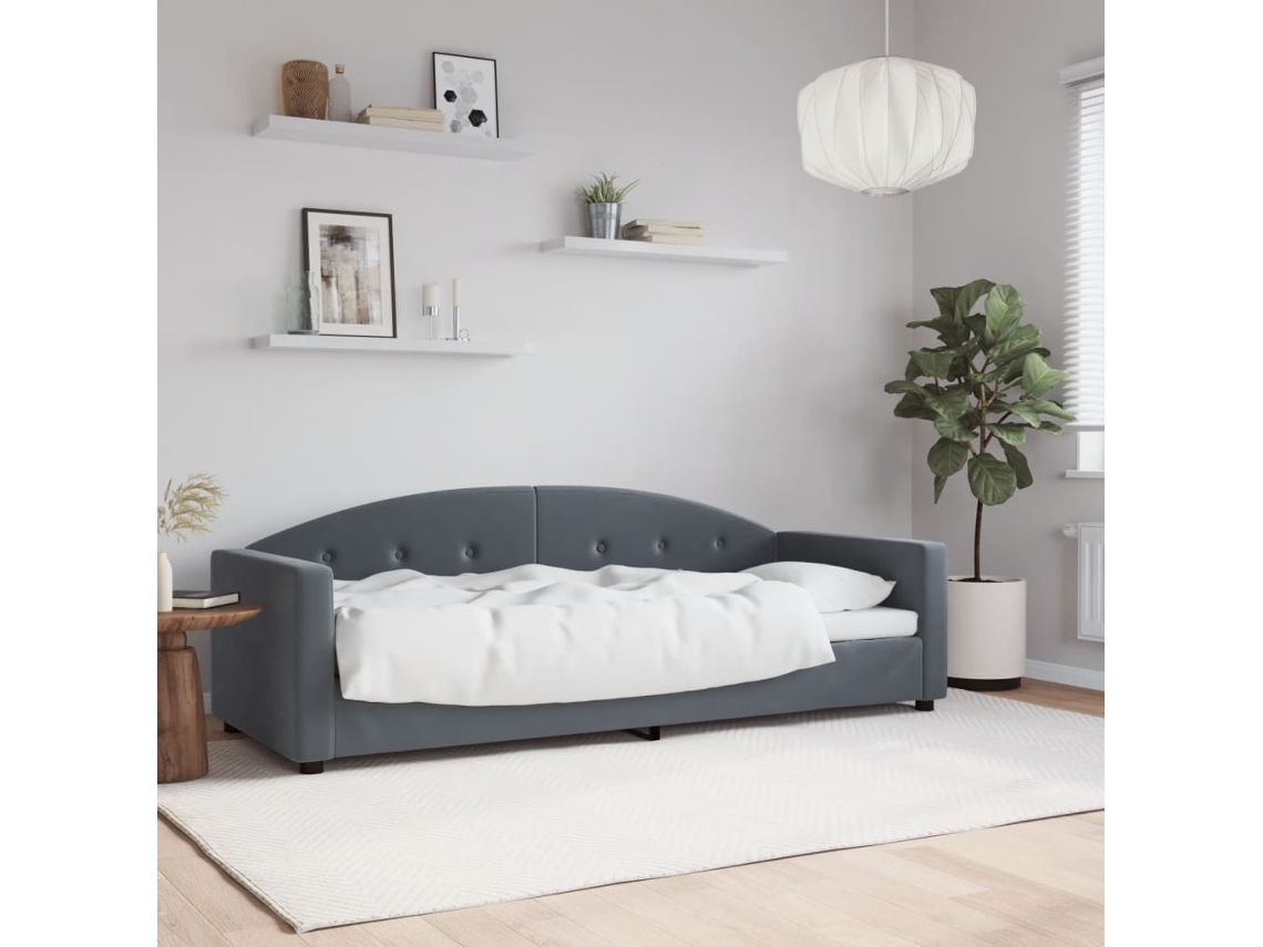 Vidaxl Sofá-cama 80x200 Cm Veludo Cinzento-escuro