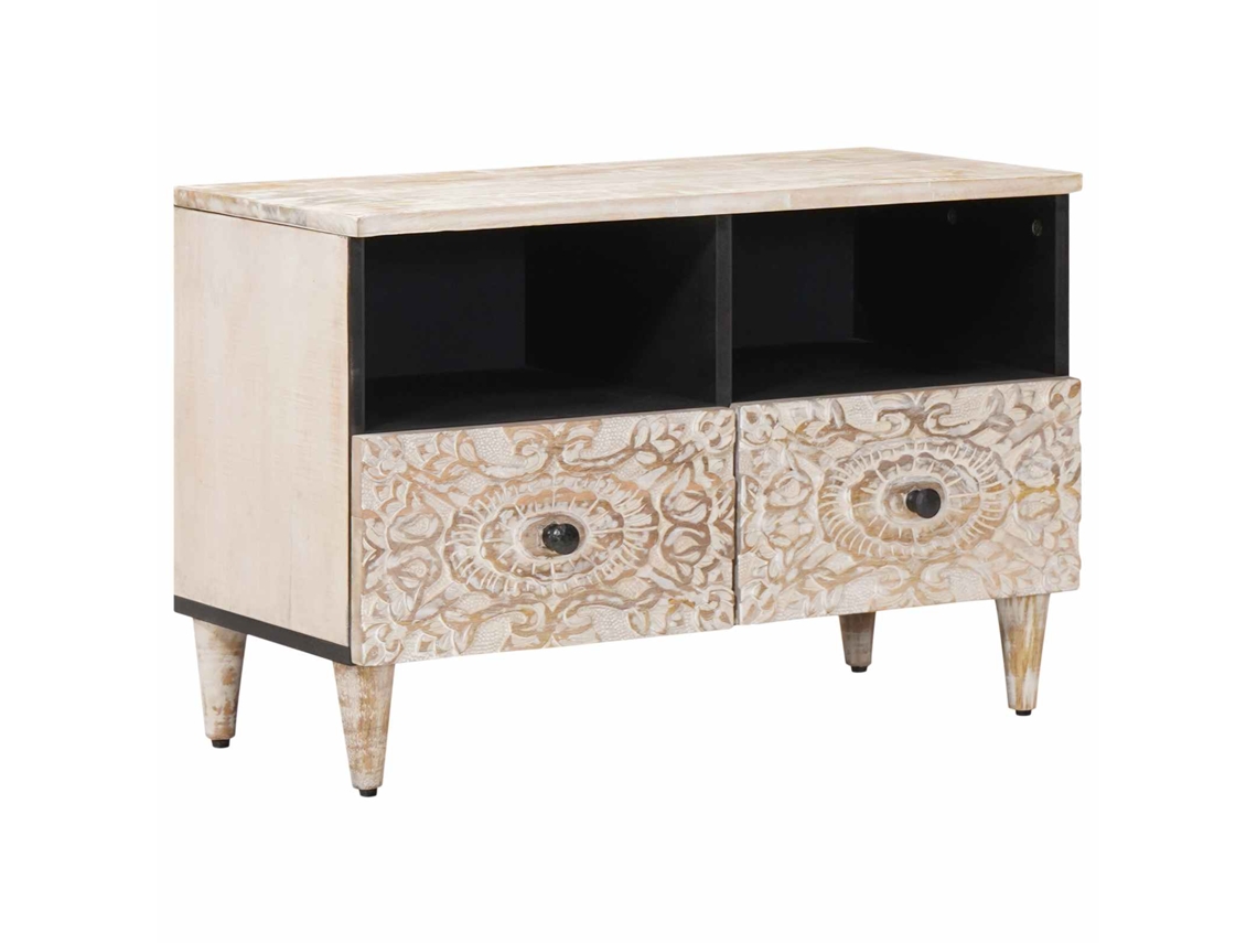 Vidaxl Gabinete Para Tv Com Armazenamento Branco 70 X 33,5 X 46 Cm