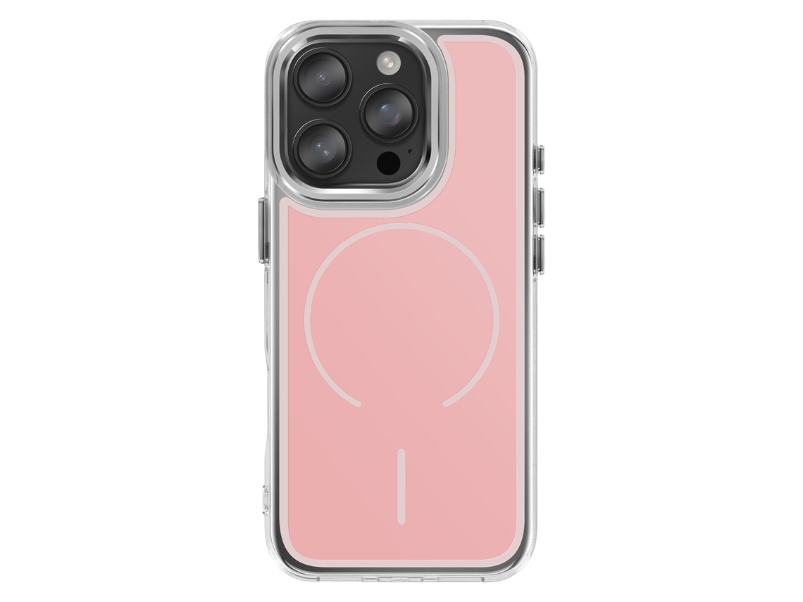 Avizar Capa Magsafe Para Iphone 16 Pro Max Com Bordas Reforçadas Bi-matéria Flexível Rosa