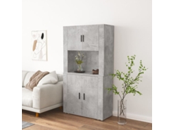 Gabinete alto de madera, color gris cemento