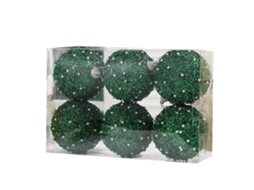 Conjunto De 6 Bolas De Árvore De Natal Com Corda Para Pendurar Olysi Shop (verde, 24 Cm X 16 Cm X 8 Cm)