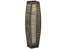 Luminária de Mesa Solar, Resina Trançada, 21x21x78 cm, Cinza CHEZMOI