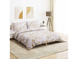 Vidaxl Conjunto De Capa De Edredão 140x200cm Algodão Branco E Castanho