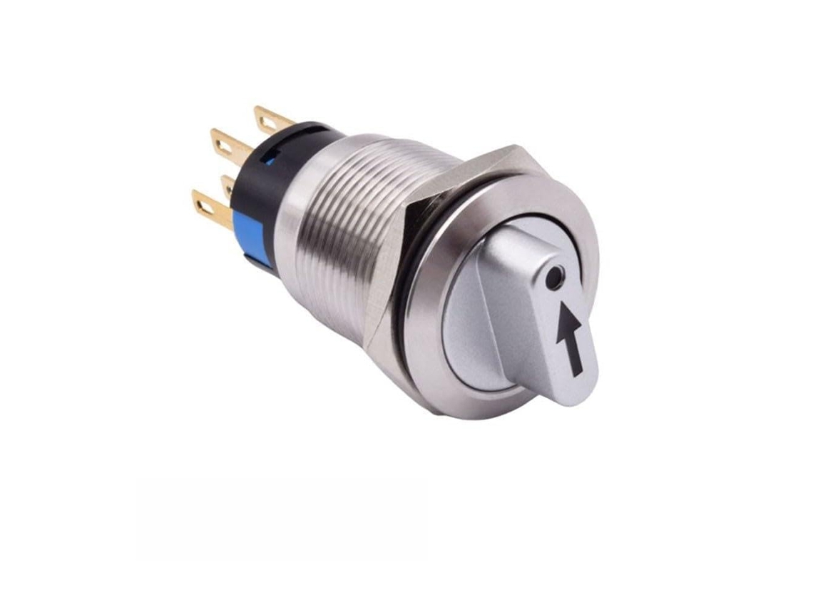 Interruptor Rotativo De 3 Posições 12v Com Luz Led, Interruptor De Botão Pressão Com Trava Em Aço Inoxidável 19mm