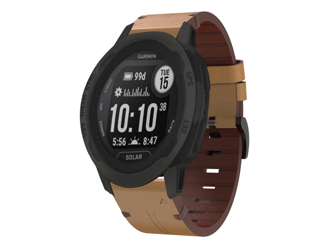 Bracelete para Garmin Instinct 2x Solar Couro com Fivela de Aço Marrom XIAOMOYU (26mm)