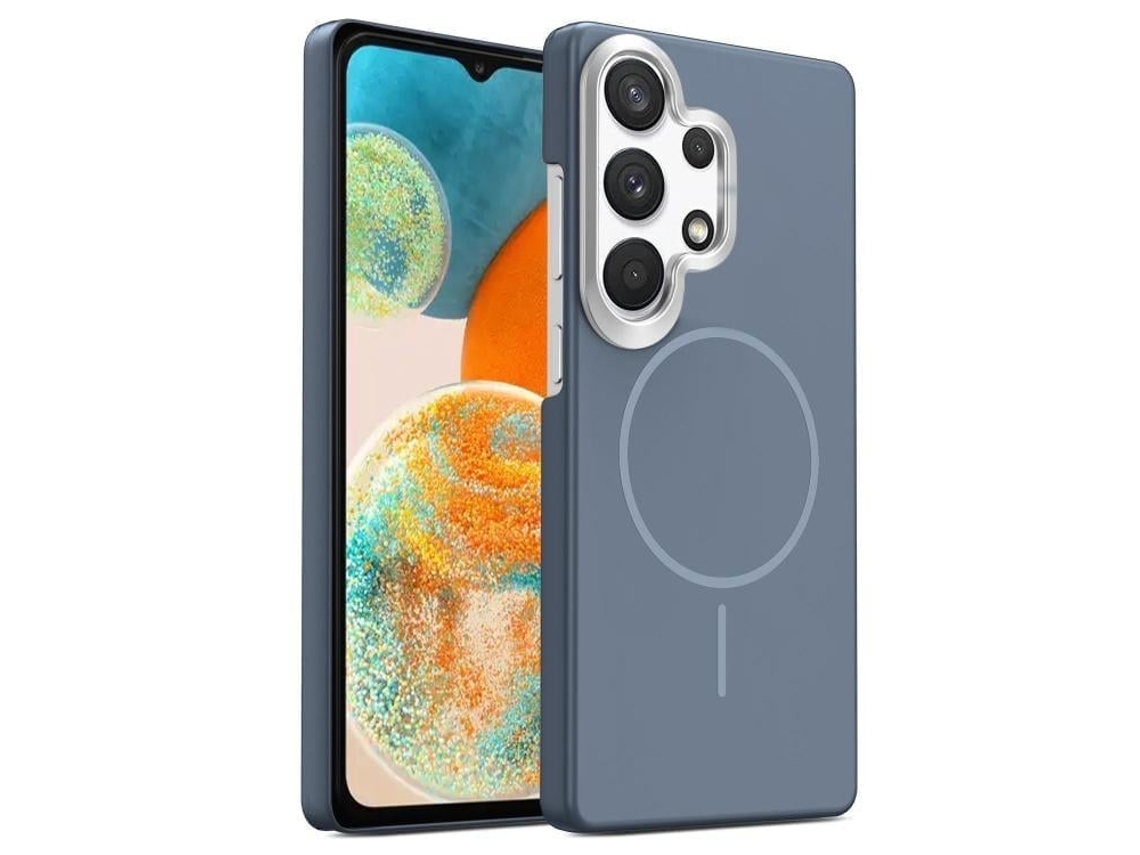 Capa Para Samsung Galaxy A23 5g Fina Circular Magsafe À Prova De Choque Dourada Em Policarbonato Cinza Carbono