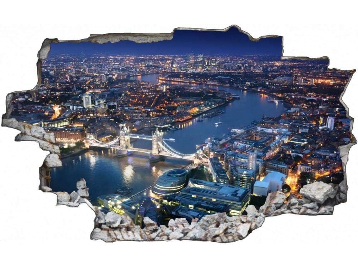Adesivos Muraux Horizonte De Noite De Londres Autocolante Adesivo Mural Para Salão De Beleza Chambre Cuisine Bureau Adulto Enfant 50x70cm