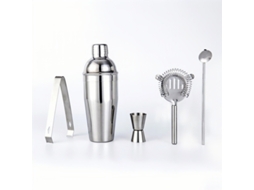 Coqueteleira De Aço Inoxidável De 5 Peças Com Filtro Embutido, Capacidade De 750 Ml.