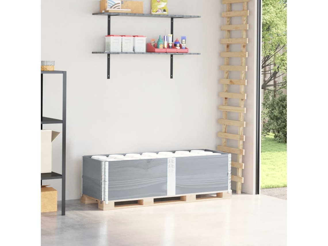 Vidaxl Colares P/ Paletes 2 Pcs 150x50 Cm Madeira Pinho Maciça Cinza