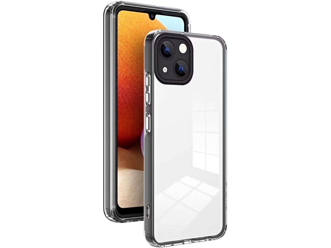 Capa Borda para iPhone 14 HONGWE. Textura Macia Anti-Choque Transparente