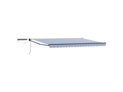 Vidaxl Toldo Retrátil Elétrico Azul E Branco 5 X 3 M