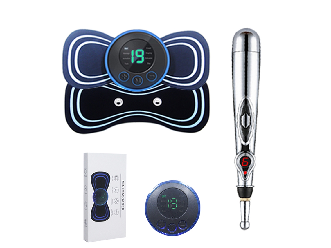 Conjunto De Massagem Inteligente (caneta Para Pescoço 2 Em 1), Equipado Com Bateria Recarregável Via Usb.