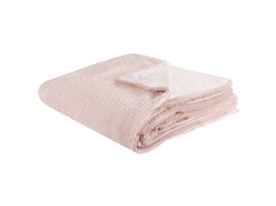 Colcha Decorativa Beliani Bjas De Poliéster Rosa 200x220x1