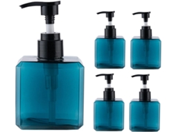 Conjunto De 5 Frascos Com Bomba Dosadora Recarregáveis E Vazios Para Loções Cosméticas De Viagem.