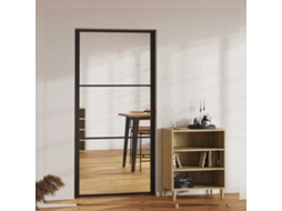 Vidaxl Porta De Interior Em Vidro Esg E Alumínio 102,5x201,5 Cm Preto