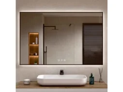 Espelho De Banheiro Com Luz Led Perimetral, Luz Ajustável Em 3 Cores E Intensidades, Antiembaçante, Alumínio Preto 70 X 120 Cm Bellobath