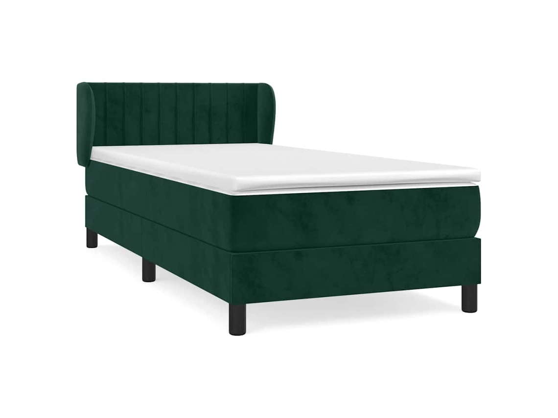 Cama com Molas/colchão 80x200 Cm Veludo Verde escuro MAISON EXCLUSIVE
