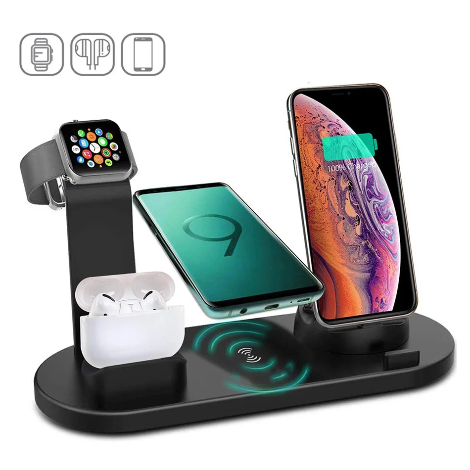 Carregador sem fio MDUG magnético 2 em 1 com base de carregamento rápido e estojo para Airpods