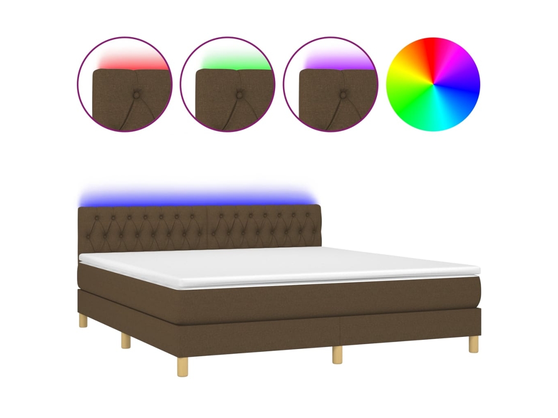 Box Spring Bed, Box Spring Beds Vidaxl Marrom Tecido (180 X 200 Cm)