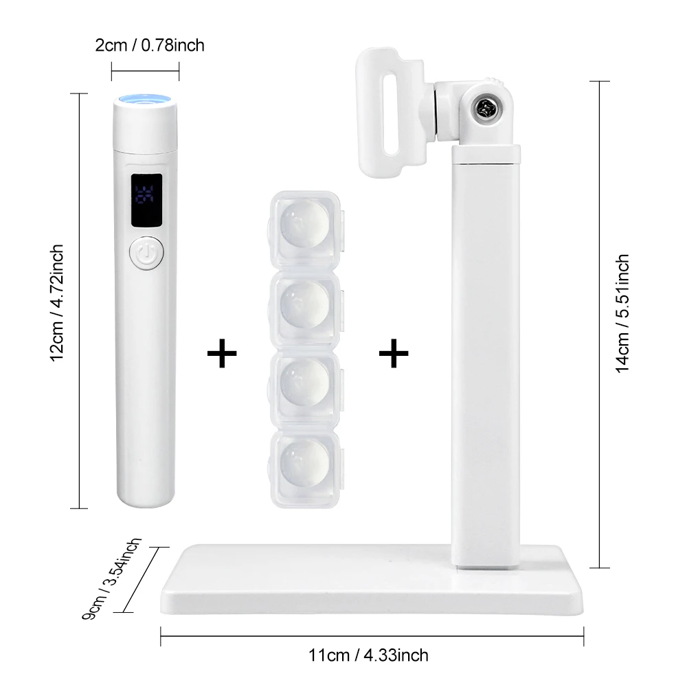Mini Lâmpada Uv Led Profissional Para Unhas, Recarregável, Portátil, Com Visor E Base De Suporte Removível