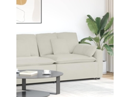 Vidaxl Módulo De Extremidade De Apoio De Braço Para Sofá Modular Com Almofadas, Cor Creme, 100 Cm