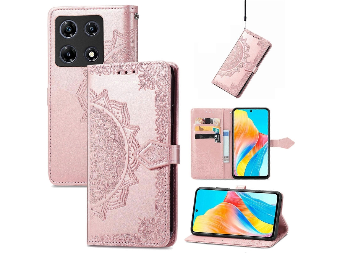 Capa De Couro Para Celular Com Estampa De Flor De Mandala