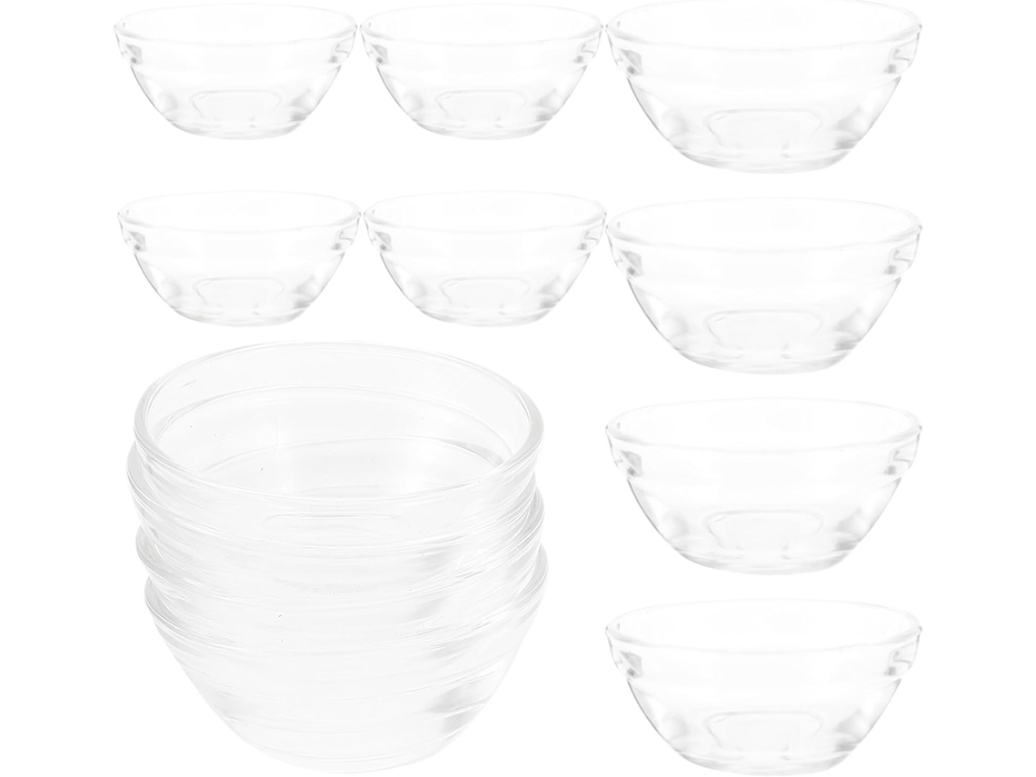 Conjunto De 12 Tigelas De Sobremesa De Vidro Resistentes A Altas Temperaturas, 45 Ml, Formato Redondo.