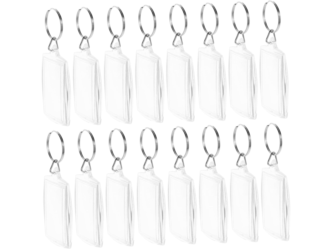 Conjunto De 100 Chaveiros Com Porta-retratos Em Formato De Chave Bipartida E Espaços Em Branco Para Personalização, Ideais Para Família E Projetos.