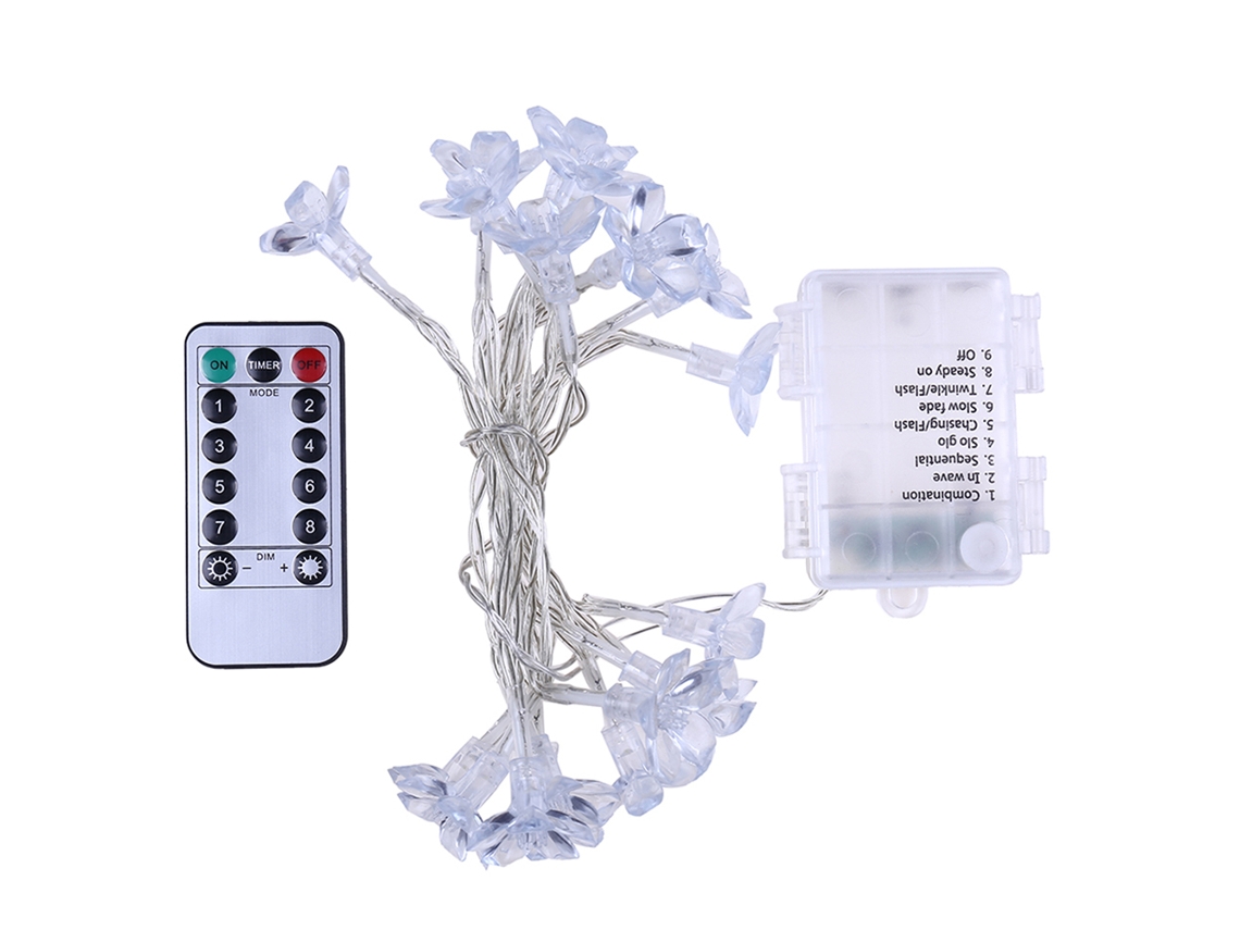 Laxiscreed Fitas Led Com 20 Lâmpadas Flor De Ameixa Para Decoração De Eventos E Casamentos, Com Controlo Remoto