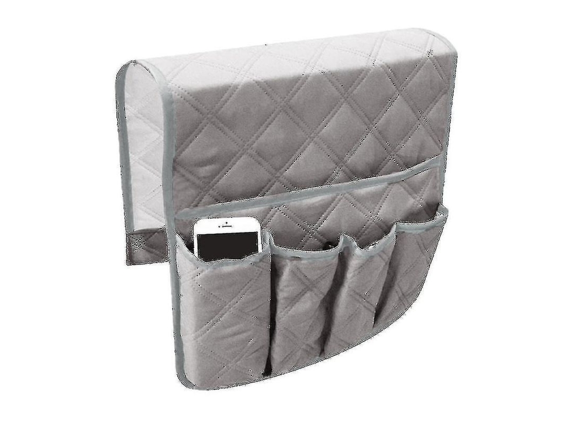 Organizador De Braço De Sofá Com 5 Bolsos Para Controle Remoto, Celular E Livros - Cinza