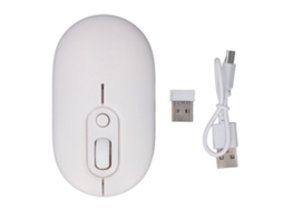 Ratón Inalámbrico 2,4 GHz con receptor, batería 500 mAh, clic silencioso, DPI ajustável 800/1200/1600 para portátil, branco | S/MARCA