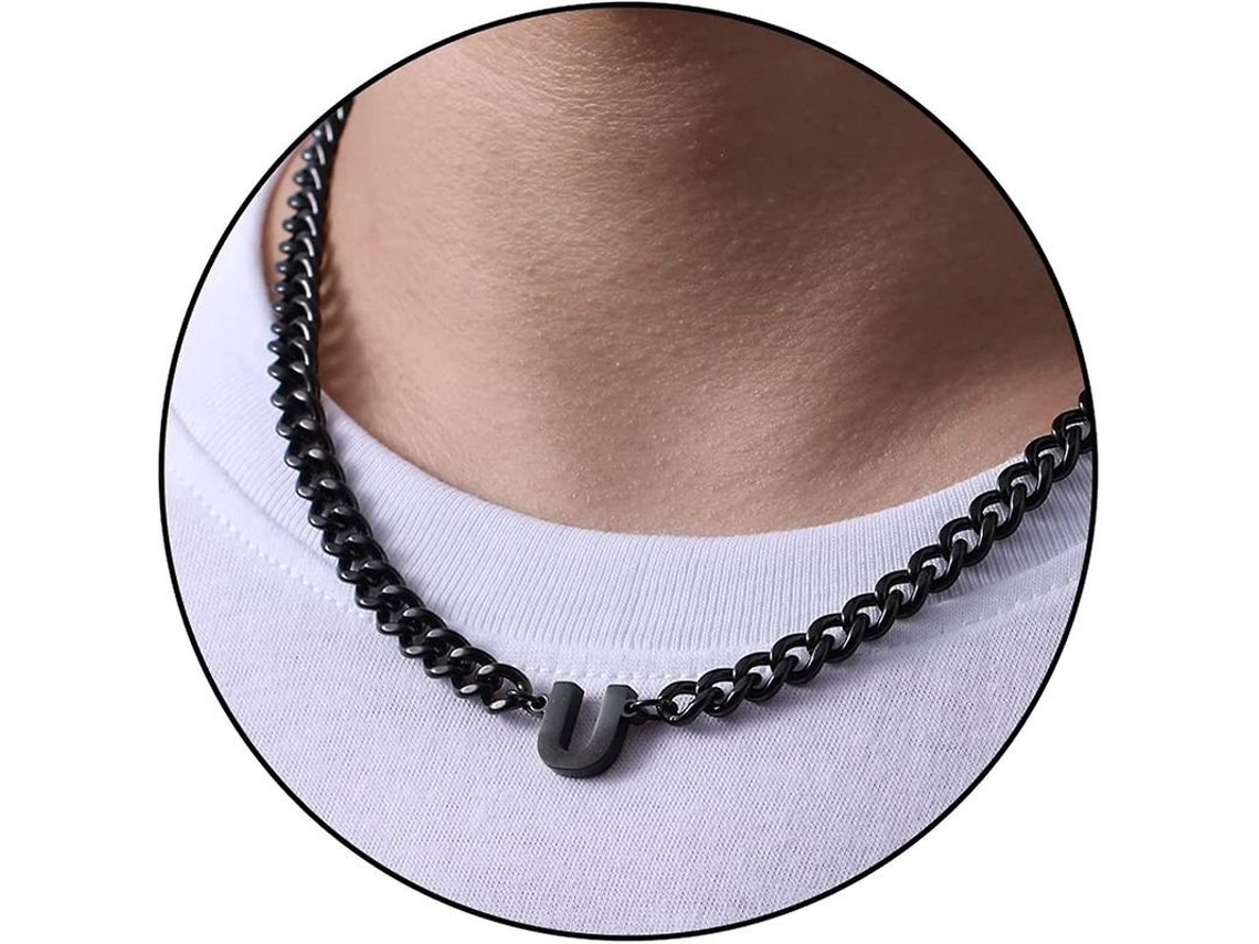 2026 cadena de Eslabón Cubano Con Letra Inicial A z Acero Inoxidable 6.5mm 18+2 Pulgadas Regalo de Joyería para Hombres Mujeres Niños