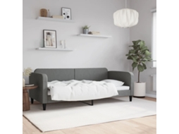 Vidaxl Sofá-cama 90x200 Cm Tecido Cinzento-escuro