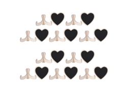 10 Peças Quadro Preto Coração MDF + Pinho, Decorativo, Casamento, Mensagens, Reutilizável, 7x7.5cm | S/MARCA