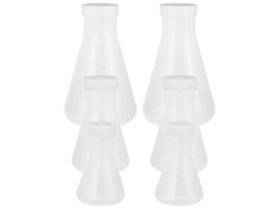 Conjunto De 6 Frascos Erlenmeyer De Design Amplo, Com Rolhas De Plástico E Escala.