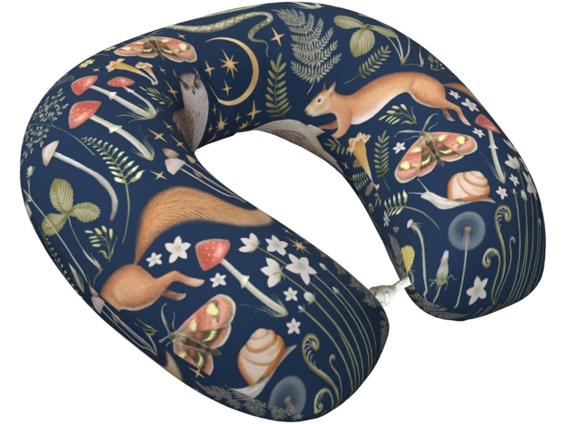 Travesseiro de Viagem Vosery Retro Forest Animal Suporte Conforto Avião | S/MARCA