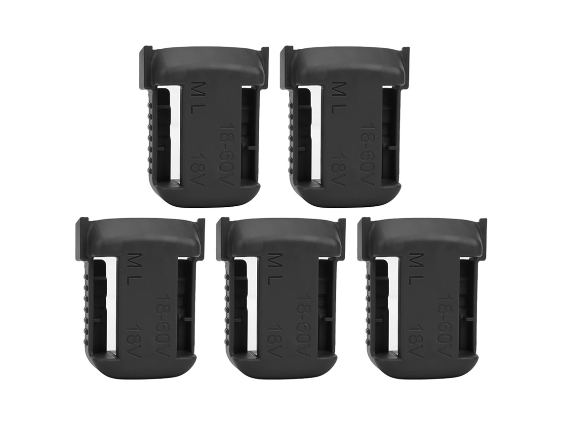 5 Peças De Prateleira De Armazenamento Para Baterias De Lítio Com Suporte E Ranura De Cinto Para Milwaukee M18 18v Preto