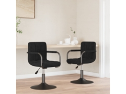 Vidaxl Cadeiras De Jantar Giratórias 2 Pcs Veludo Preto