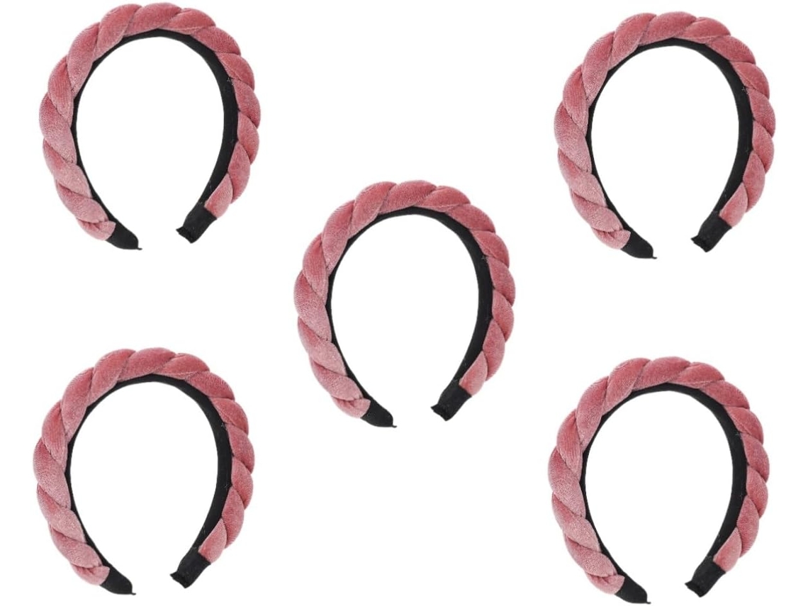 Conjunto De 5 Faixas De Cabelo Elegantes E Acolchoadas Em Tecido Trançado Para Mulheres, Ideais Para Viagens, Trabalho E Ocasiões Especiais.