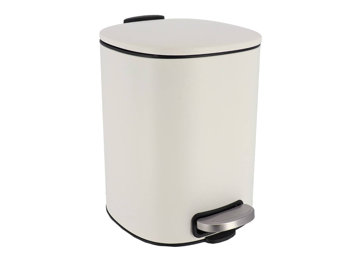 5L Quadrado De Lata De Lixo Com Um Freio De Pedal Branco TENDANCE