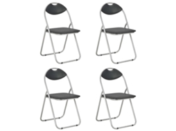 Folding Chair, Folding Chairs Vidaxl Preto Couro Artificial (n/a)