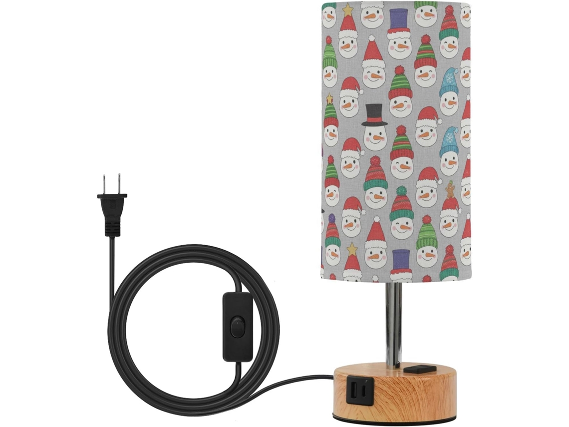 Fundo de Mesa Natalino Pequeno Guoche, Com Design de Tampa Boneco Neve Cinza E Branco, Ideal Para Sala, Mesa Ou
