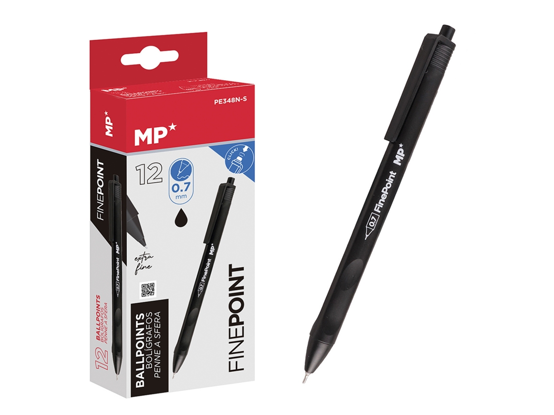 Pack 12 Canetas Tinta Óleo 0,7 Mm Preto
