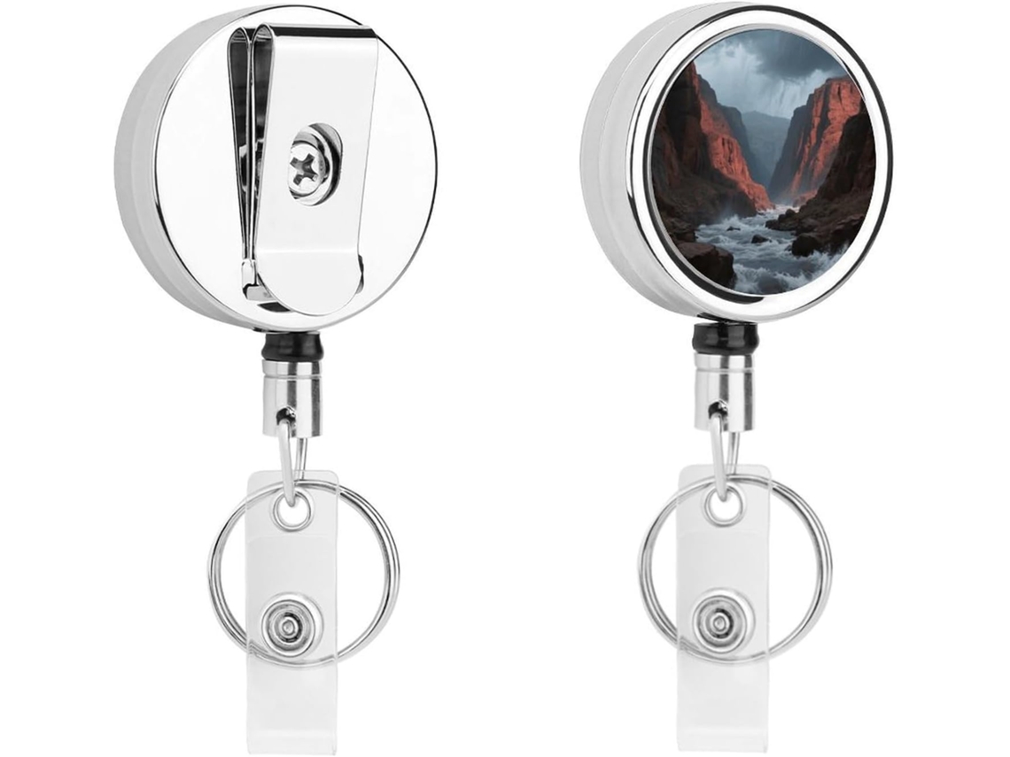 Porta Crachá Topográfico, Elegante E Durável, Retrátil Em Metal, Com Cordão De Nylon De 68cm, Ideal Enfermeiros E