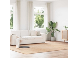 Tapete Shaggy De Pelo Alto Navarra 240x340 Cm Poliéster Bege