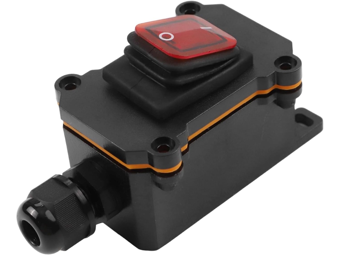 Interruptor Basculante À Prova D Água Ip65, 12-24v, 220v, 16a, 250v, Em Pa66 Retardante De Chamas E Abs, Com Botão Liga