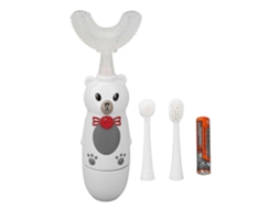 Escova de Dentes Elétrica Infantil em Formato U, Silicone, com 3 Cabeças Escova, para Crianças 6 a 12 Anos, Br Anca. GOKOCO