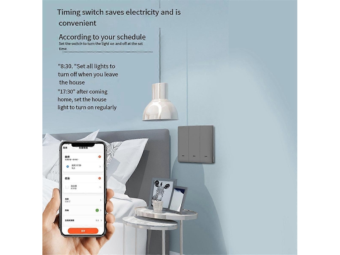 Lurelia Tuya Interruptor Inteligente Wi Fi E Rf Radiofrequência Interruptor Inteligente Zero Fire Wire 2 Vias Cinza